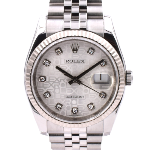 116234 White Jubilee Dial With Big Diamonds - Full Set 36mm