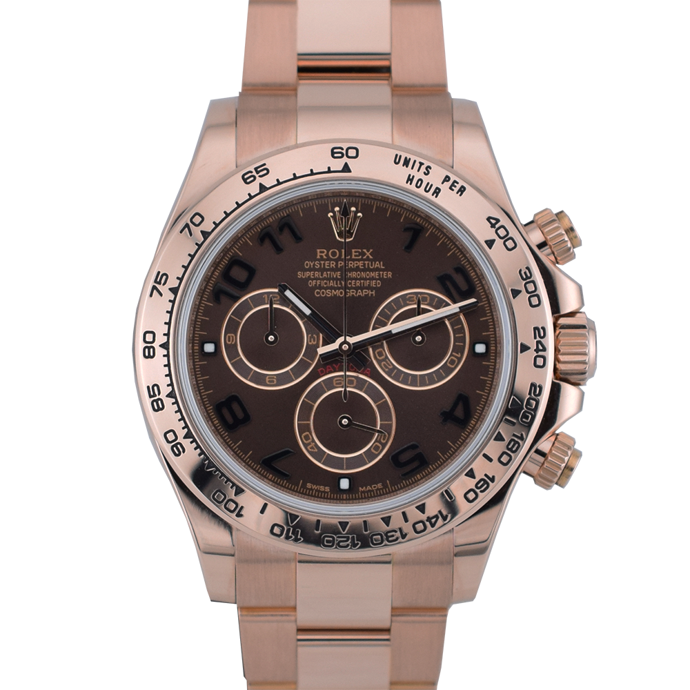 116505 Rose Gold Chocolate Arabic Dial Full Set 2017