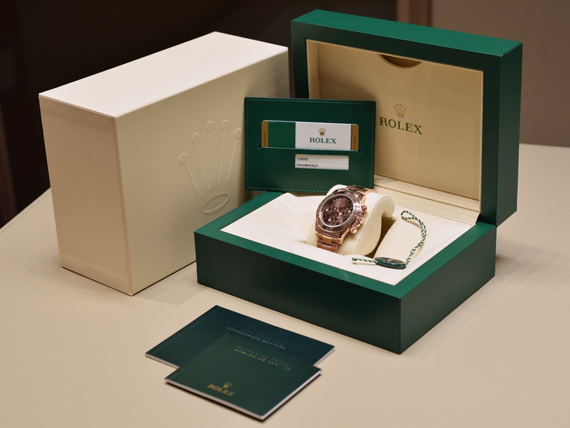 116505 Rose Gold Chocolate Arabic Dial Full Set 2017