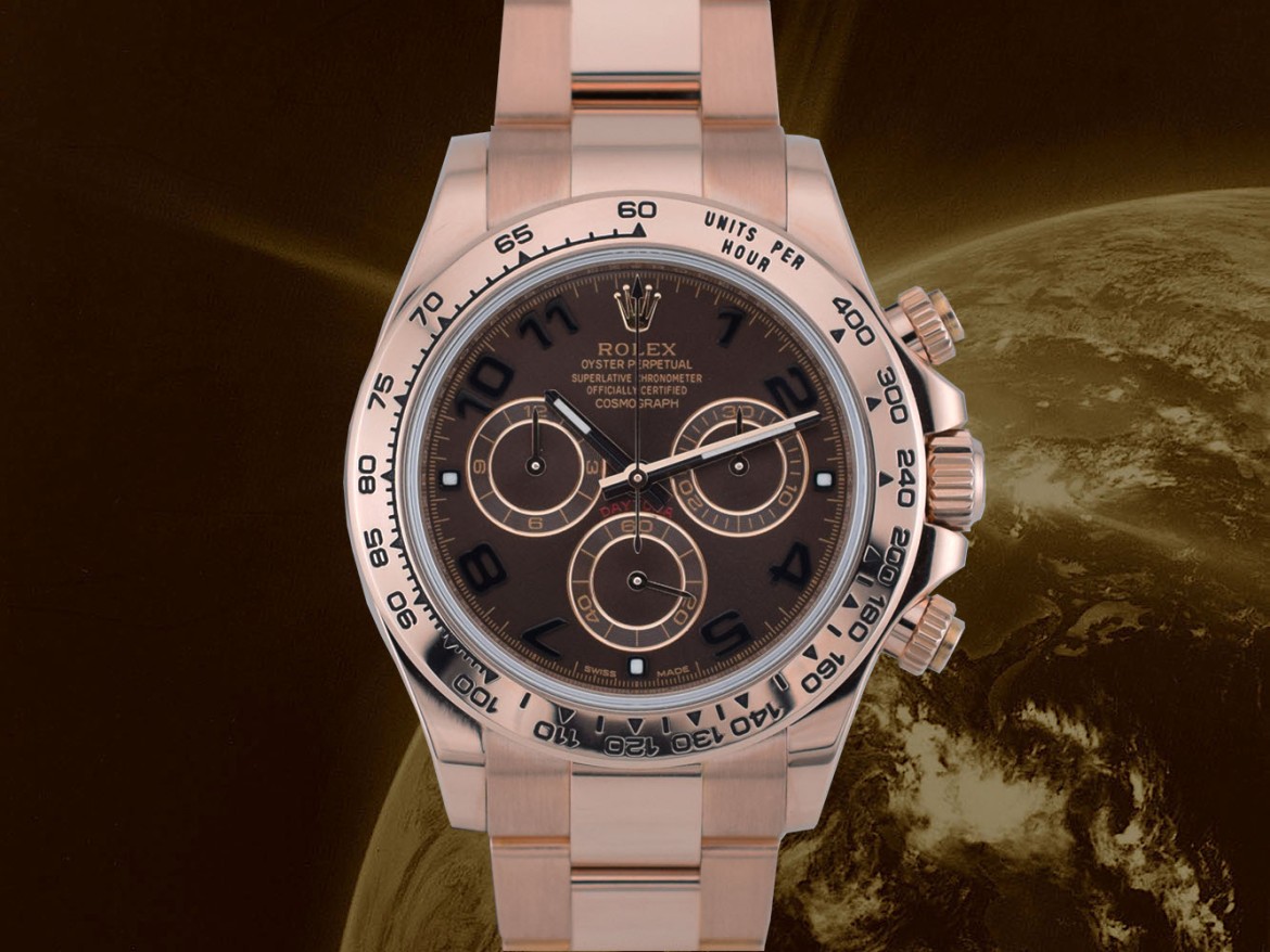 116505 Rose Gold Chocolate Arabic Dial Full Set 2017