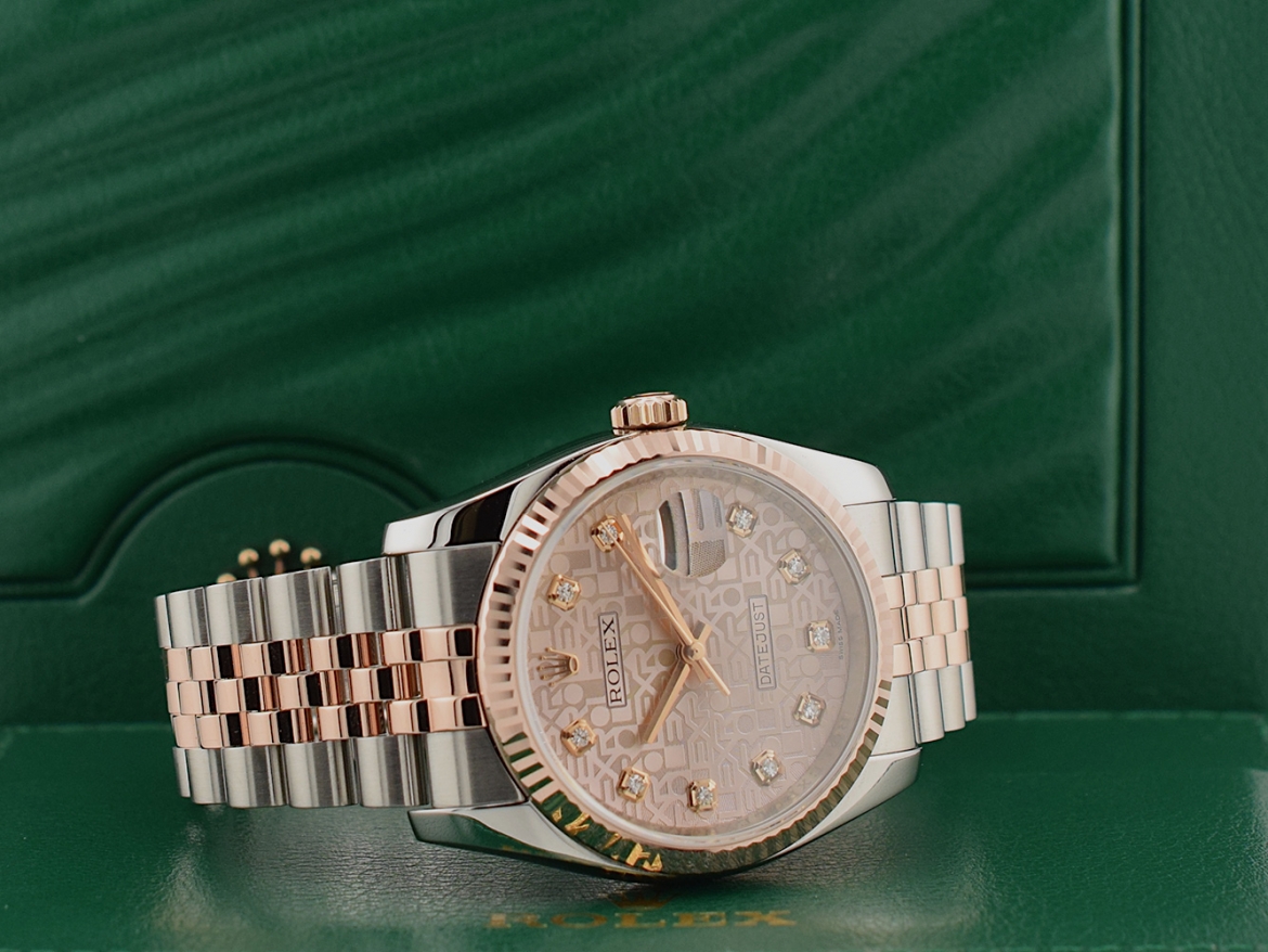 Stainless Steel - Rose Gold Jubilee Diamond Dial