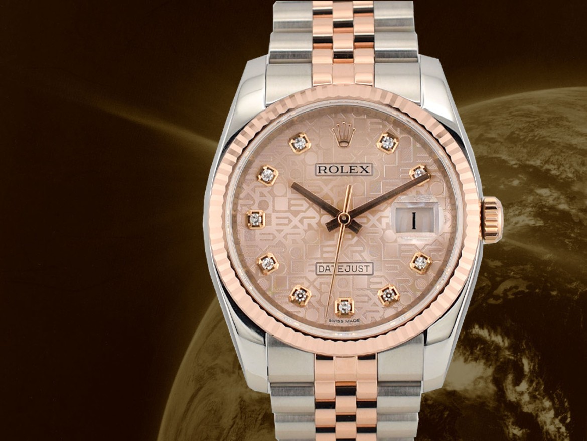 Stainless Steel - Rose Gold Jubilee Diamond Dial