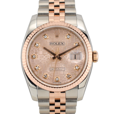 Stainless Steel - Rose Gold Jubilee Diamond Dial