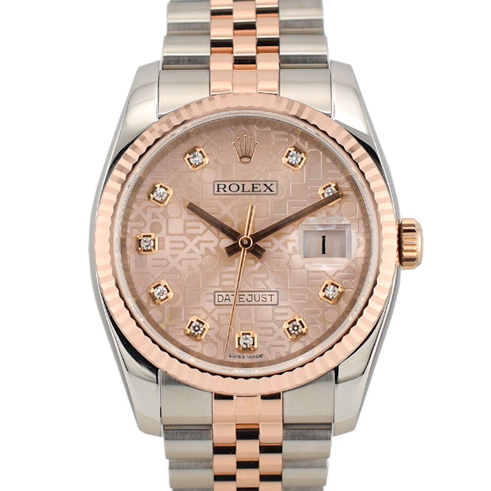 Stainless Steel - Rose Gold Jubilee Diamond Dial