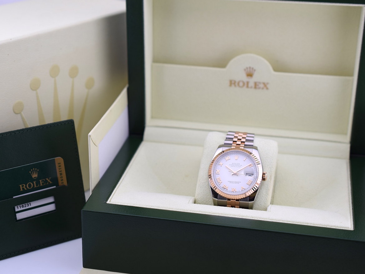 36mm Stainless Steel-Rose Gold White Roman Full set 2014