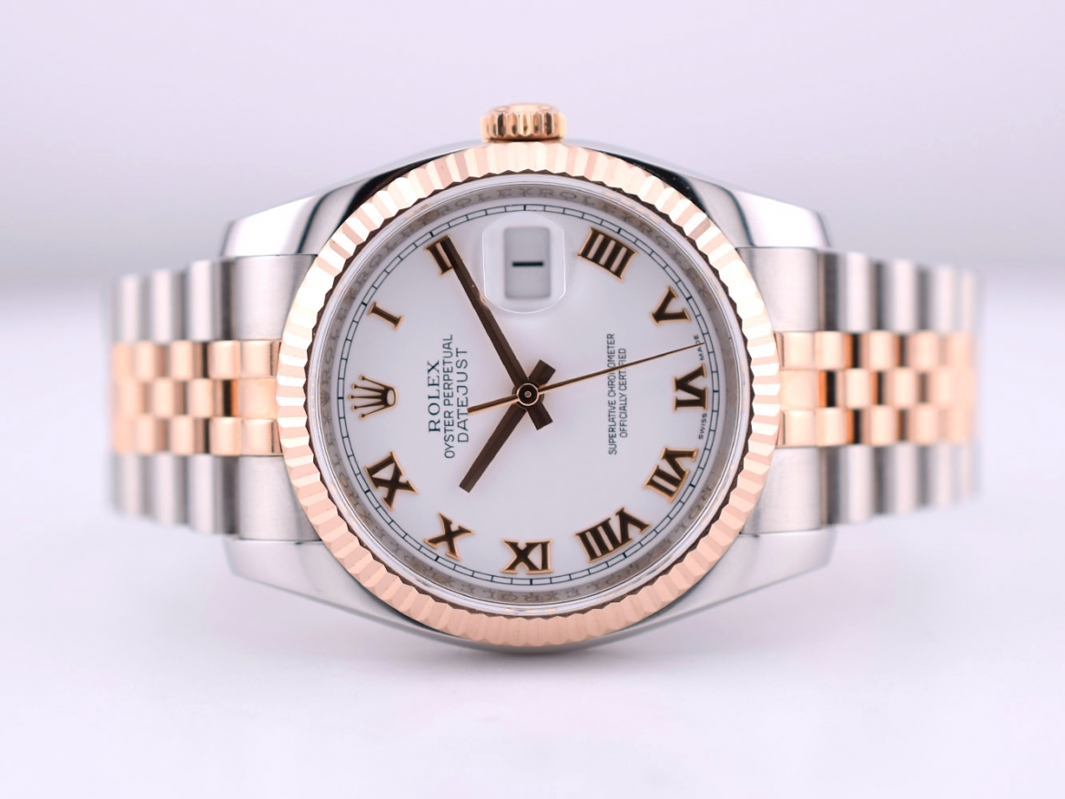 36mm Stainless Steel-Rose Gold White Roman Full set 2014