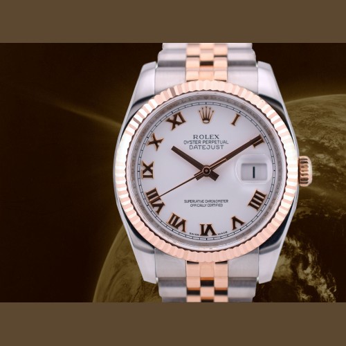 36mm Stainless Steel-Rose Gold White Roman Full set 2014