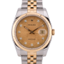 116233 36mm 2014 Gold Dial With Big Diamonds - Full Set