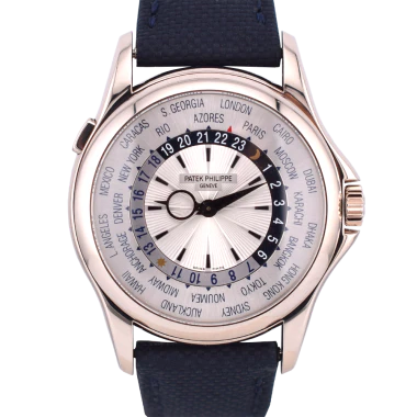 World Time  5130G White Gold Silver Dial - Like New  Full Set