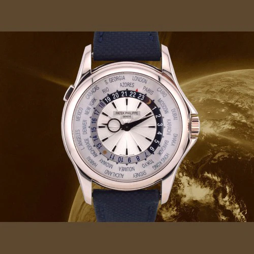 World Time  5130G White Gold Silver Dial - Like New  Full Set