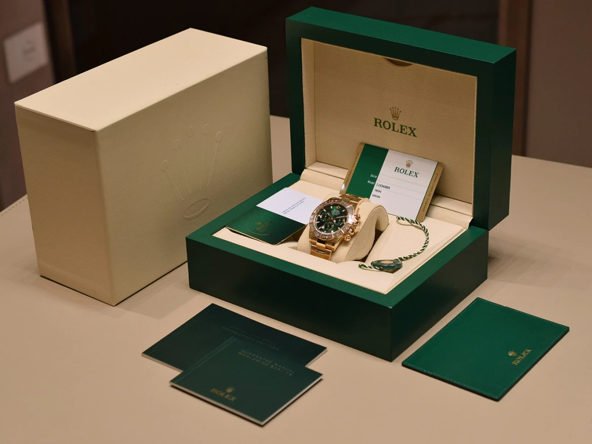 116568BR Off Catalog John Mayer Green Dial Factory Diamond Bezel
