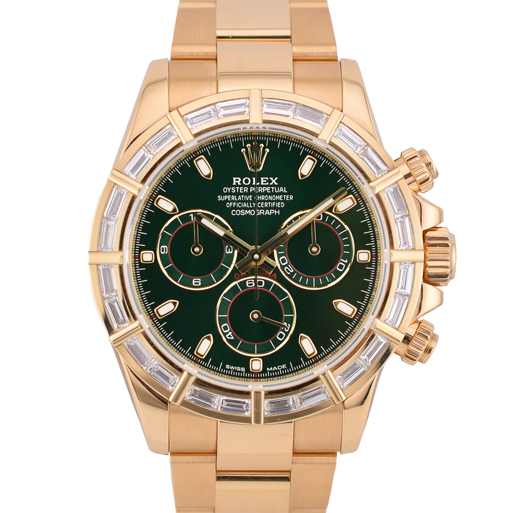 116568BR Off Catalog John Mayer Green Dial Factory Diamond Bezel