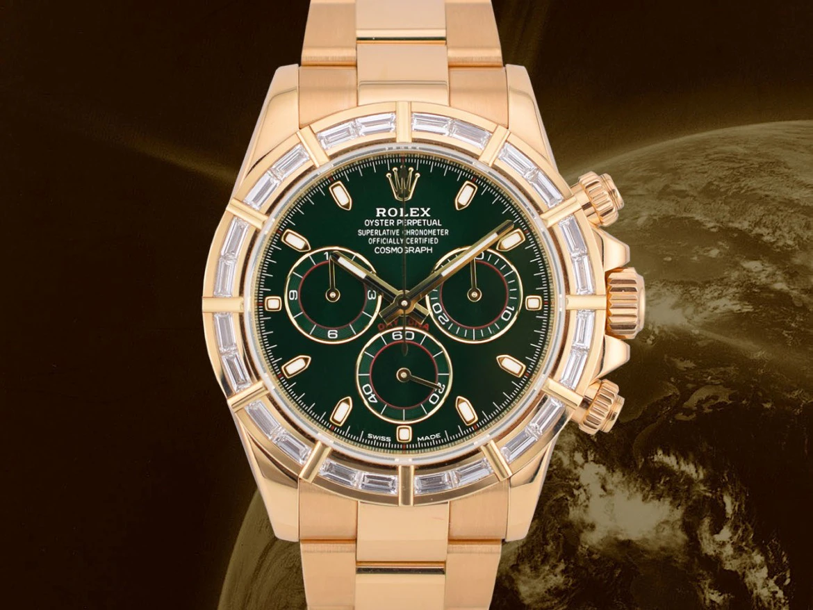 116568BR Off Catalog John Mayer Green Dial Factory Diamond Bezel
