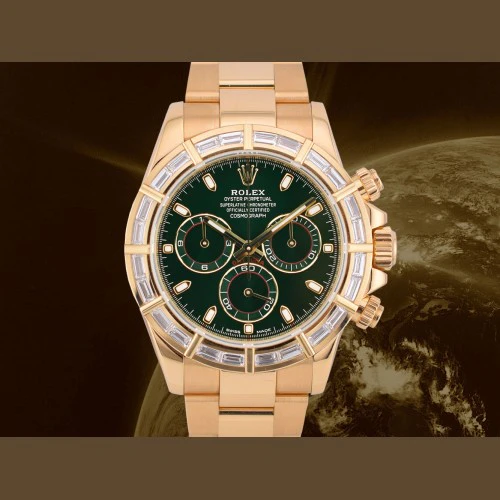 116568BR Off Catalog John Mayer Green Dial Factory Diamond Bezel