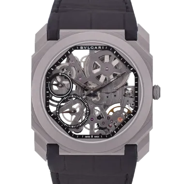 Octo Finissimo Skeleton titanium/Aligator Extra Thin 40mm new