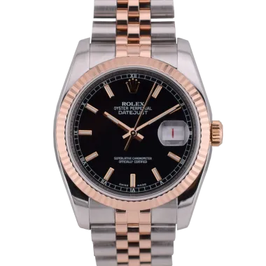 116231 Steel & Rose Gold 36mm - Black Dial - Full Set 2017