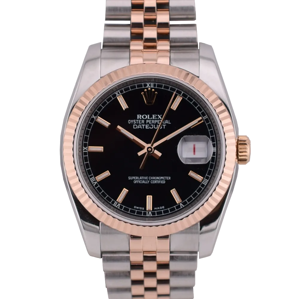 116231 Steel & Rose Gold 36mm - Black Dial - Full Set 2017