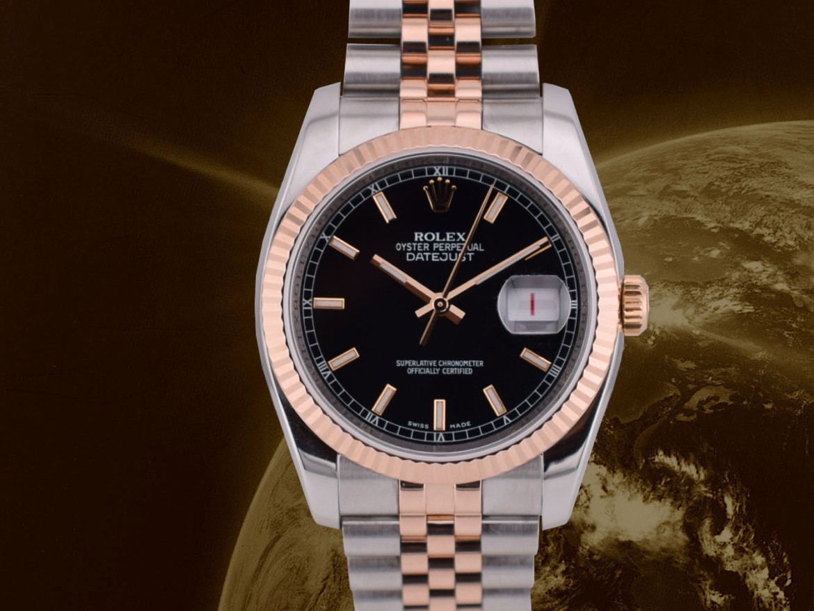 116231 Steel & Rose Gold 36mm - Black Dial - Full Set 2017