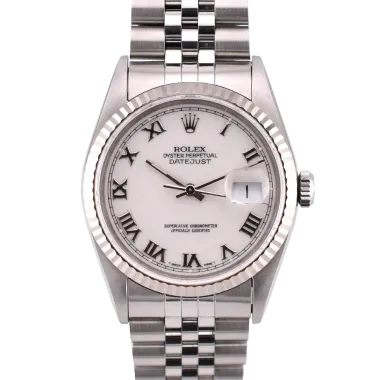 16234 36mm White Roman Dial Box-Paper 1993