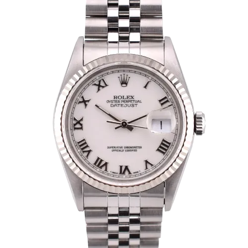16234 36mm White Roman Dial Box-Paper 1993