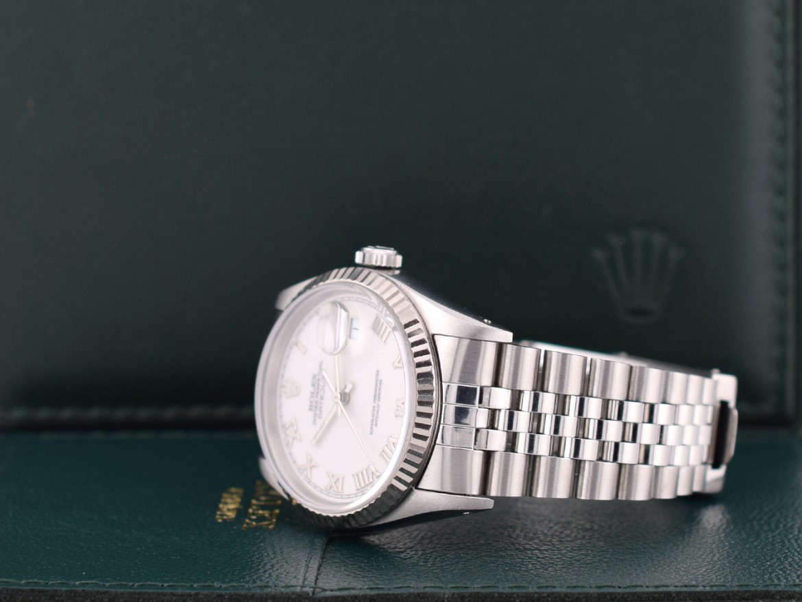 16234 36mm White Roman Dial Box-Paper 1993