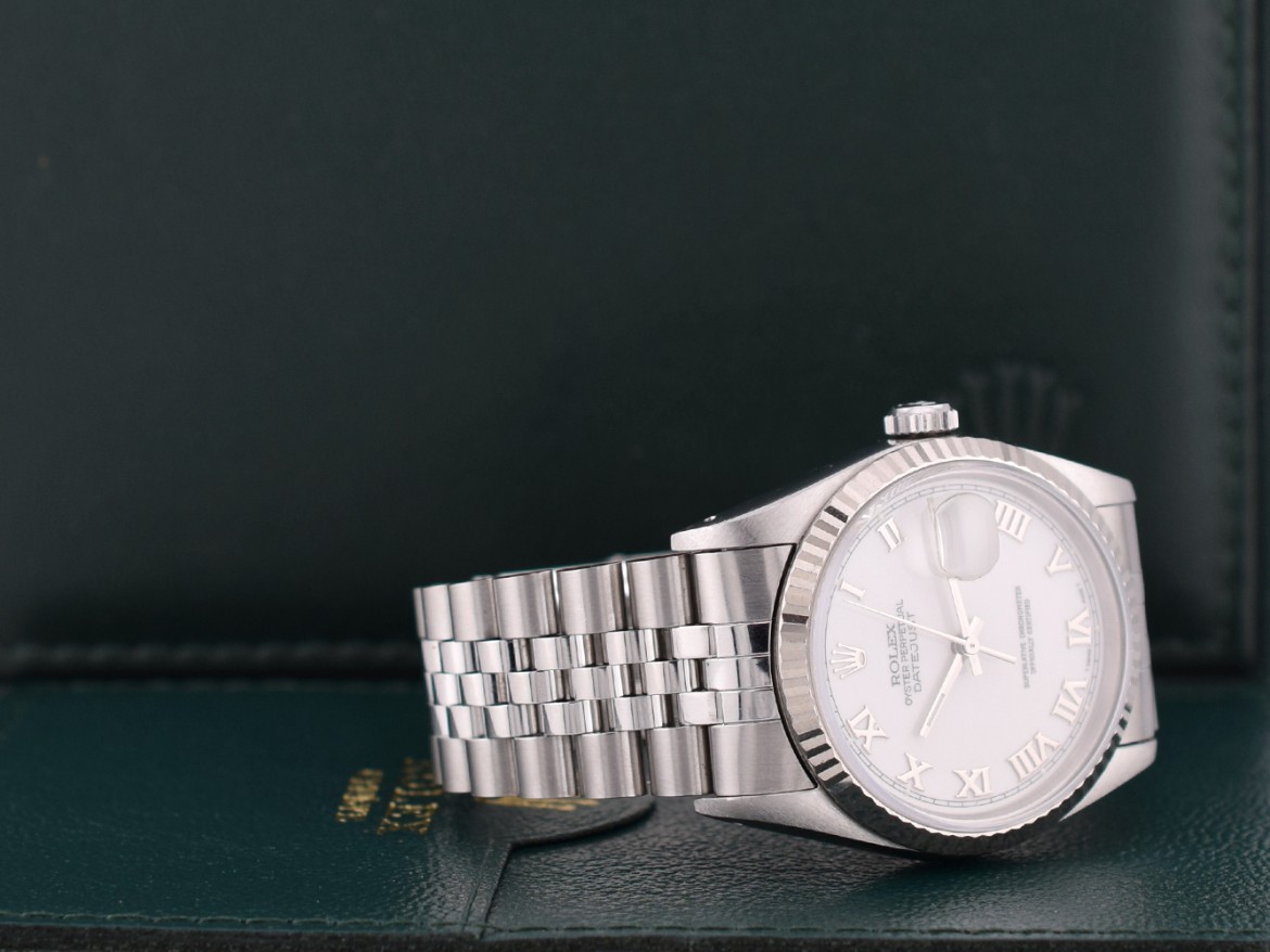 16234 36mm White Roman Dial Box-Paper 1993