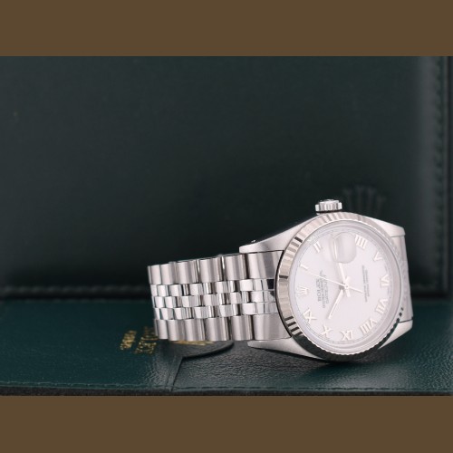 16234 36mm White Roman Dial Box-Paper 1993