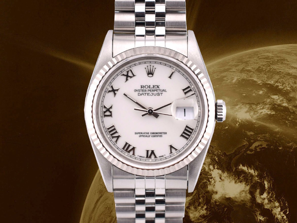 16234 36mm White Roman Dial Box-Paper 1993