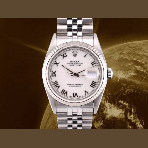 16234 36mm White Roman Dial Box-Paper 1993